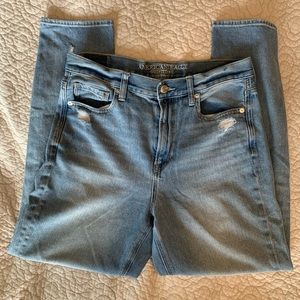 AE distressed mom jean